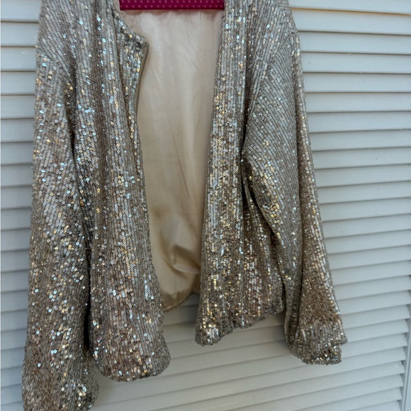 Zara Girls Sequin Zip-Up Jacket - Picture 2 of 4